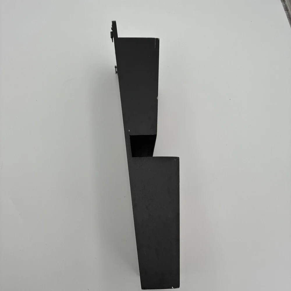Vintage Wooden Wall Mail Organizer Letter Holder Black with Fruit Ceramic Tiles